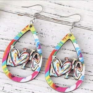 Multi colored valentine earrings